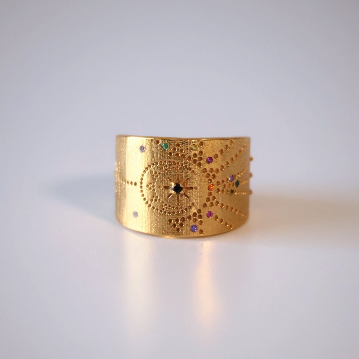 Black Spinel Cosmos Ring