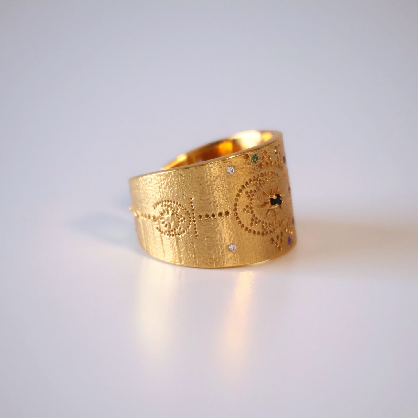 Black Spinel Cosmos Ring