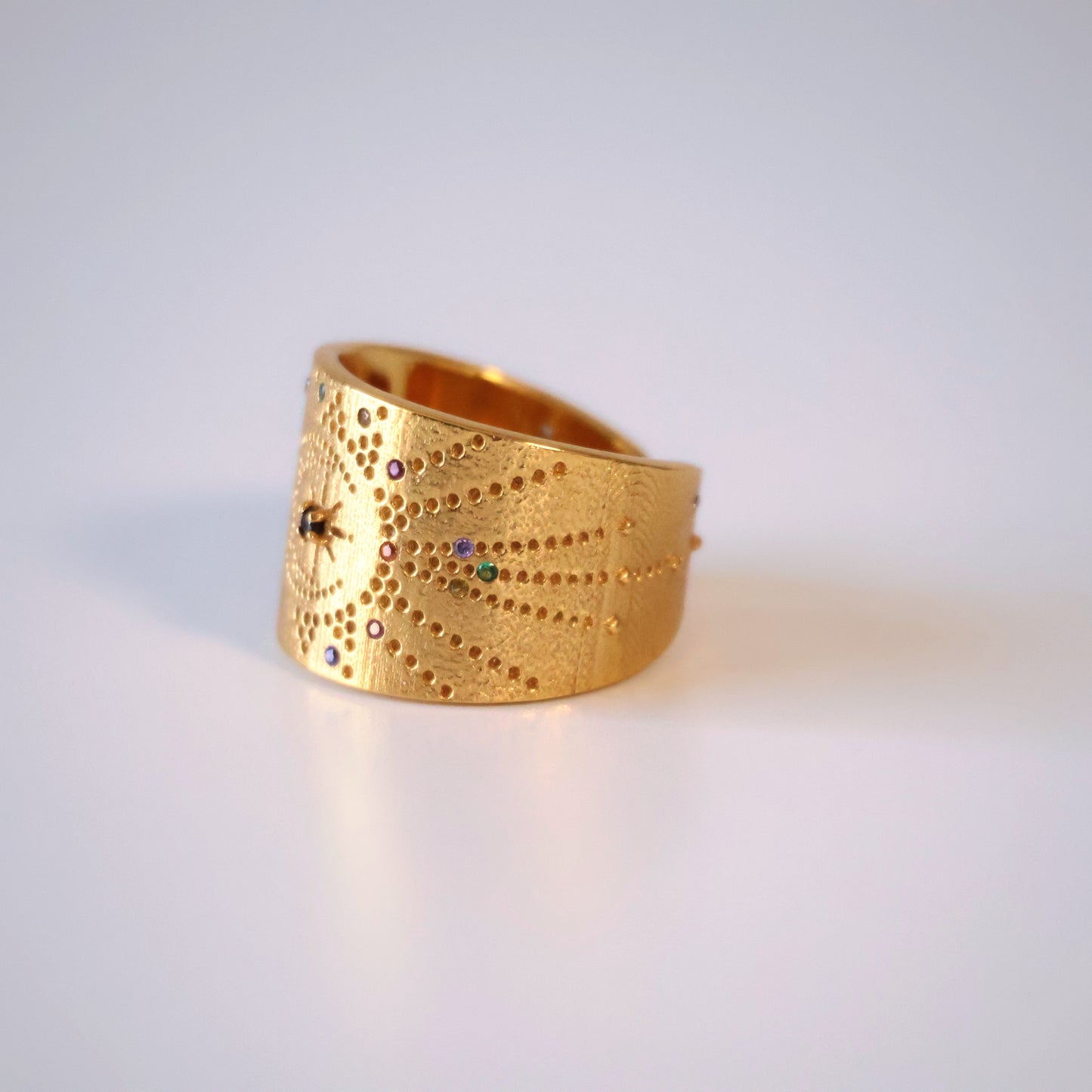 Black Spinel Cosmos Ring