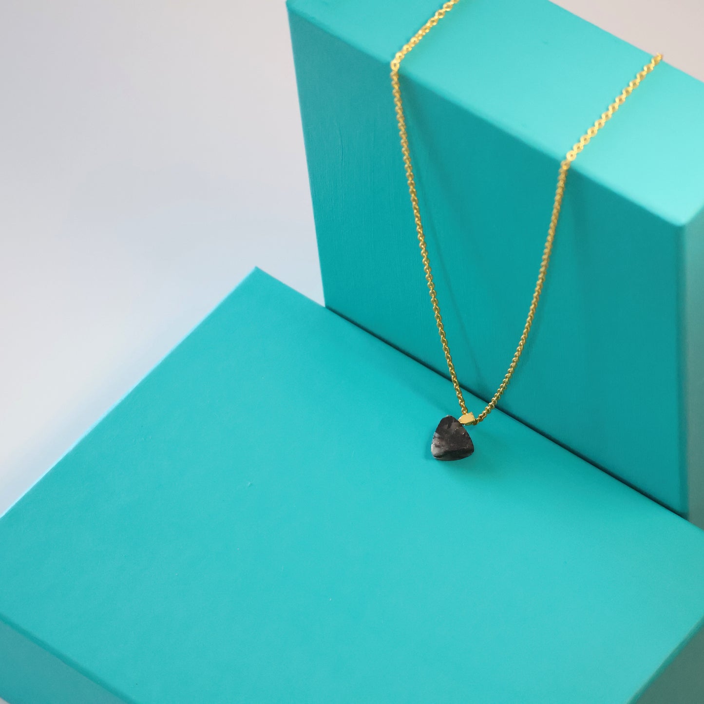 Black Routile Triangle Necklace
