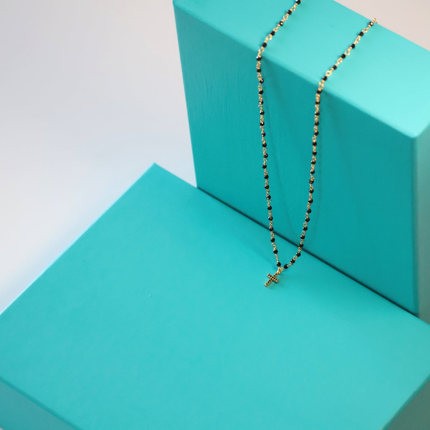 Black Onyx Cross Necklace