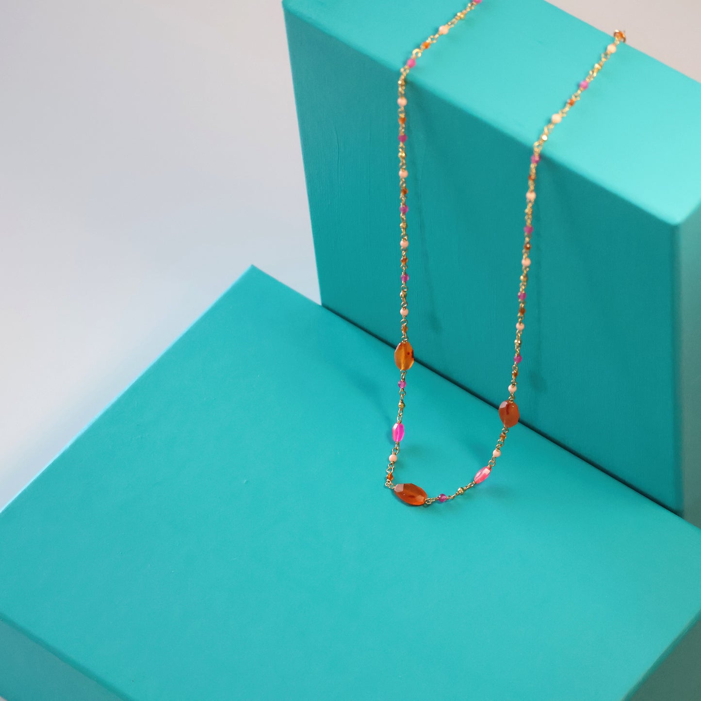 Pink Jade Multi-Stone Necklace