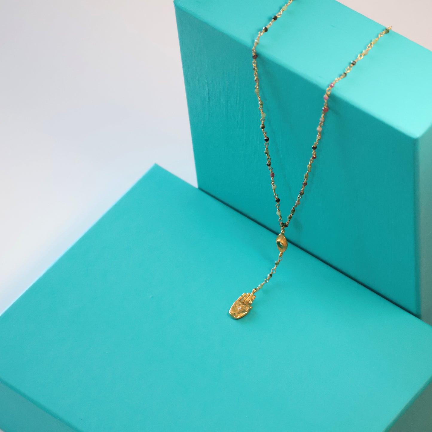 Ruby Zoisite Evil Eye Necklace