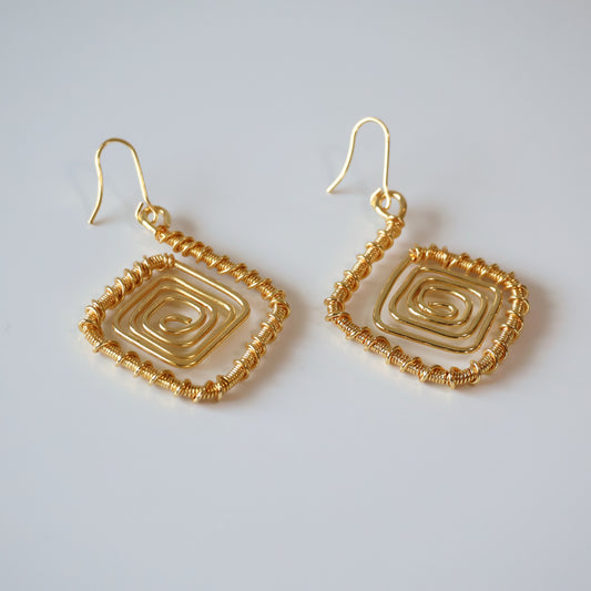Swirl Square Earrings