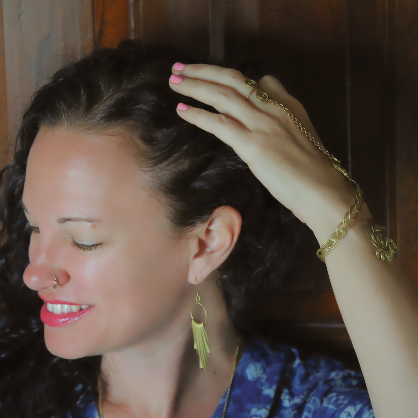 Hammered Waterfall Earrings