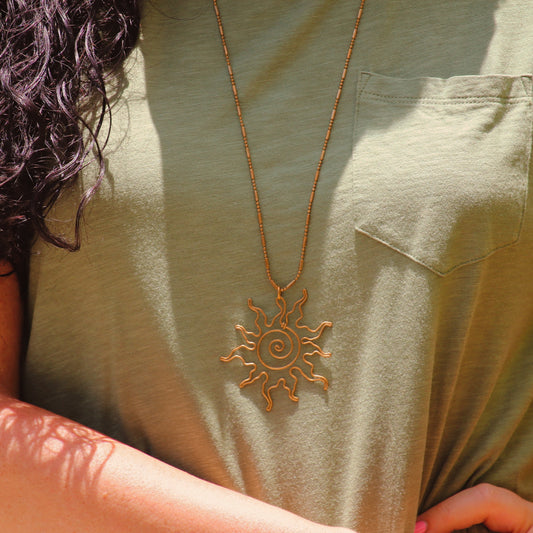Brass Sunray Necklace