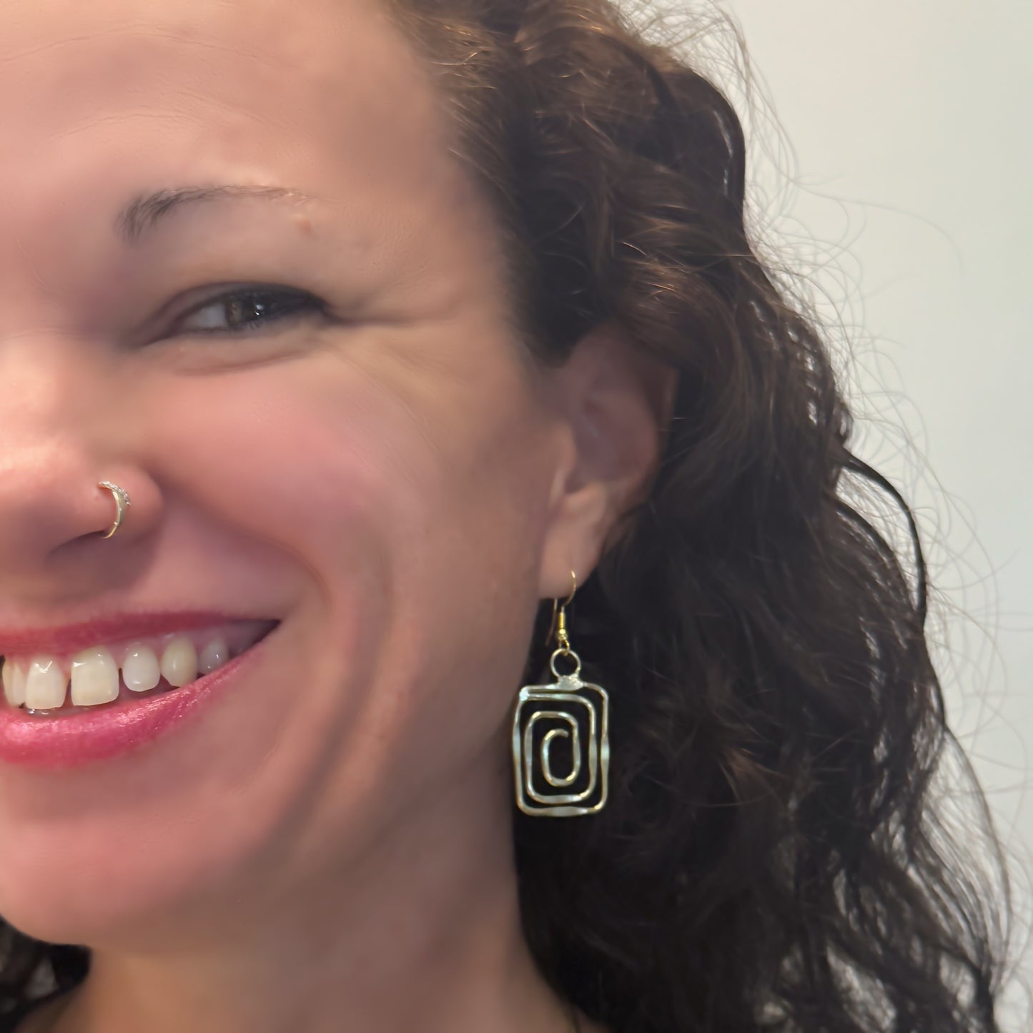 Rectangle Swirl Earrings