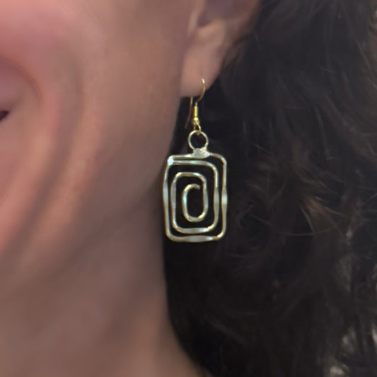 Rectangle Swirl Earrings