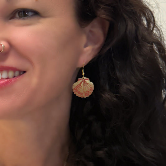 Red Shell Patina Earrings