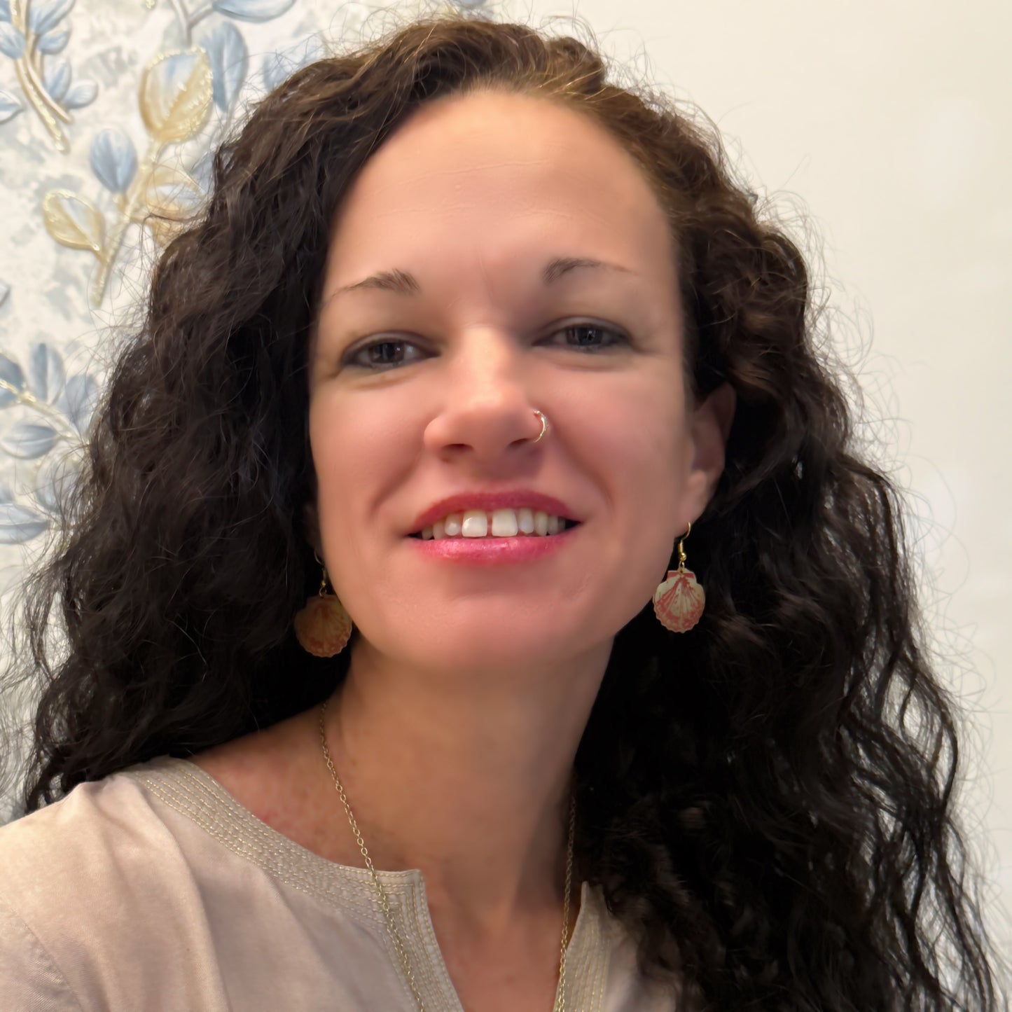 Red Shell Patina Earrings