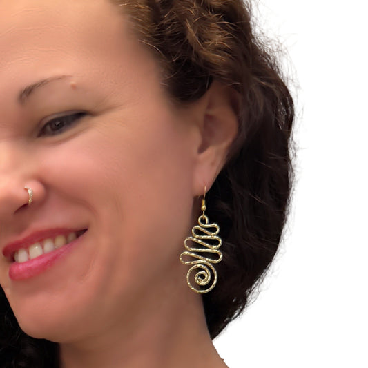 Triple Loop Swirl Earrings