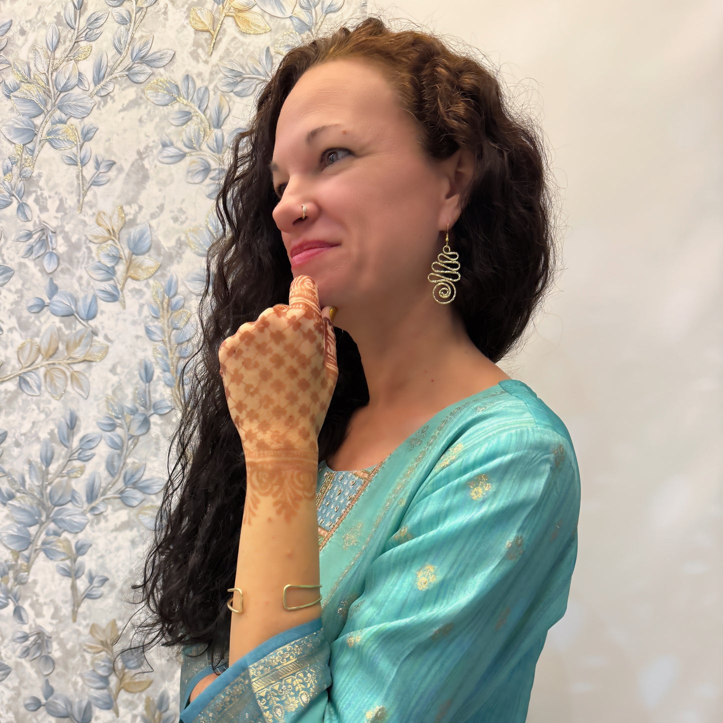 Triple Loop Swirl Earrings