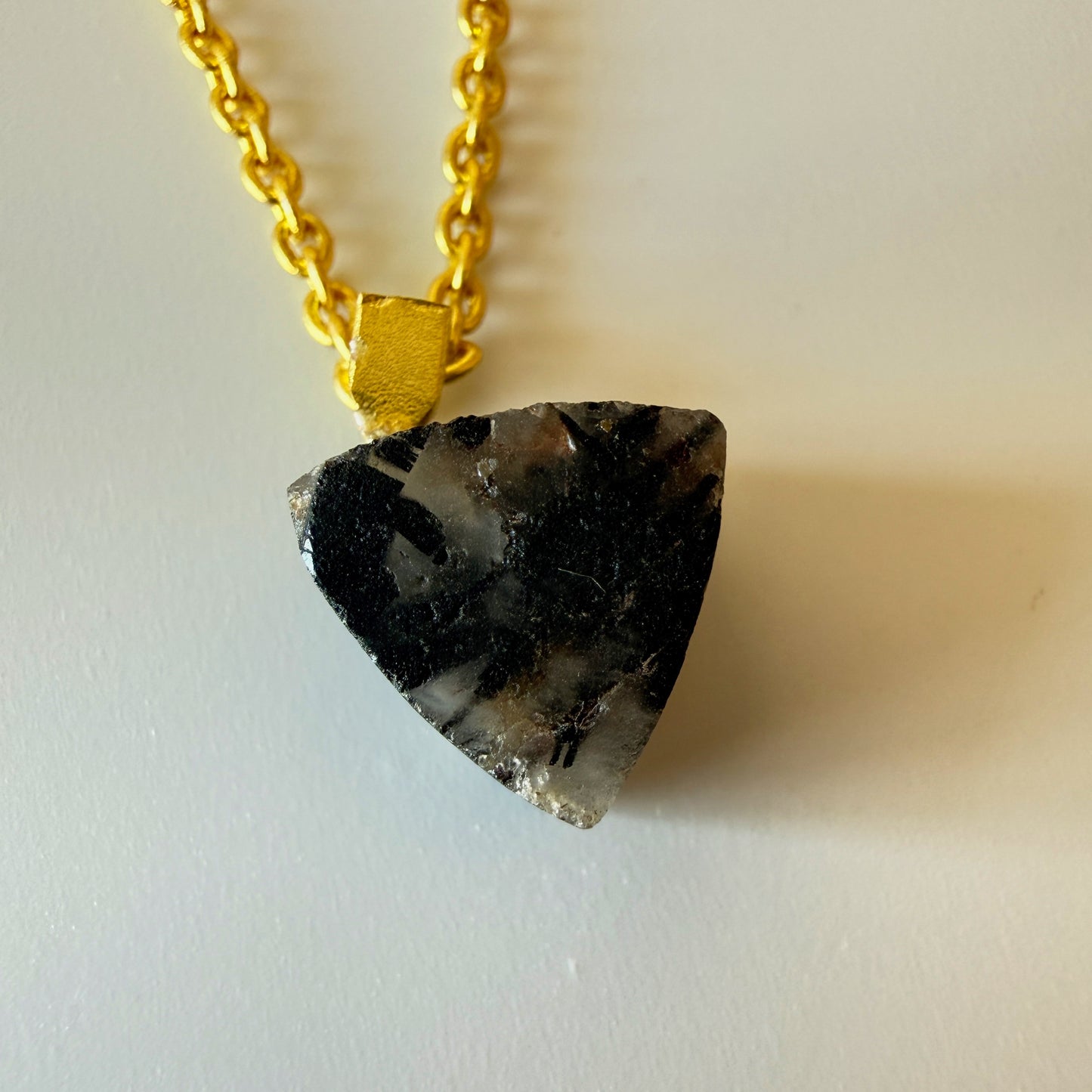 Black Routile Triangle Necklace