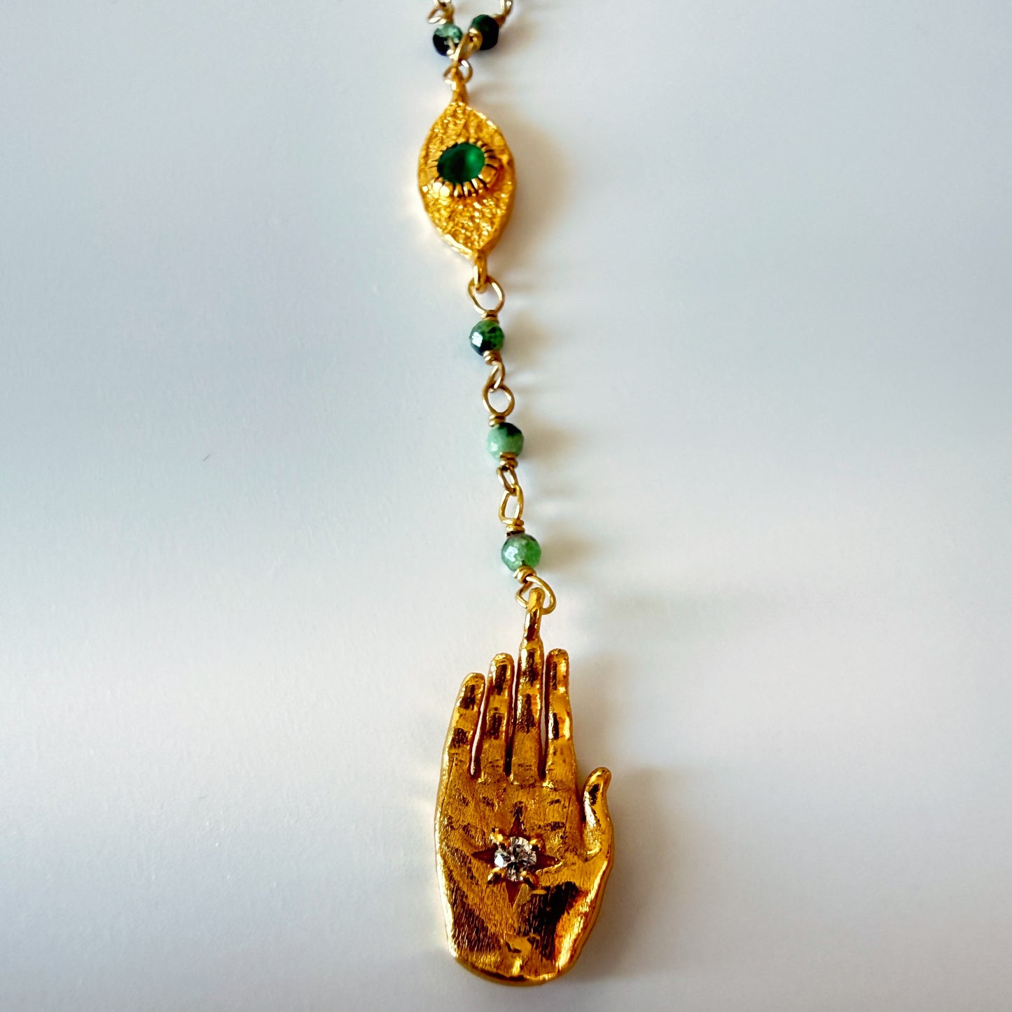 Ruby Zoisite Evil Eye Necklace