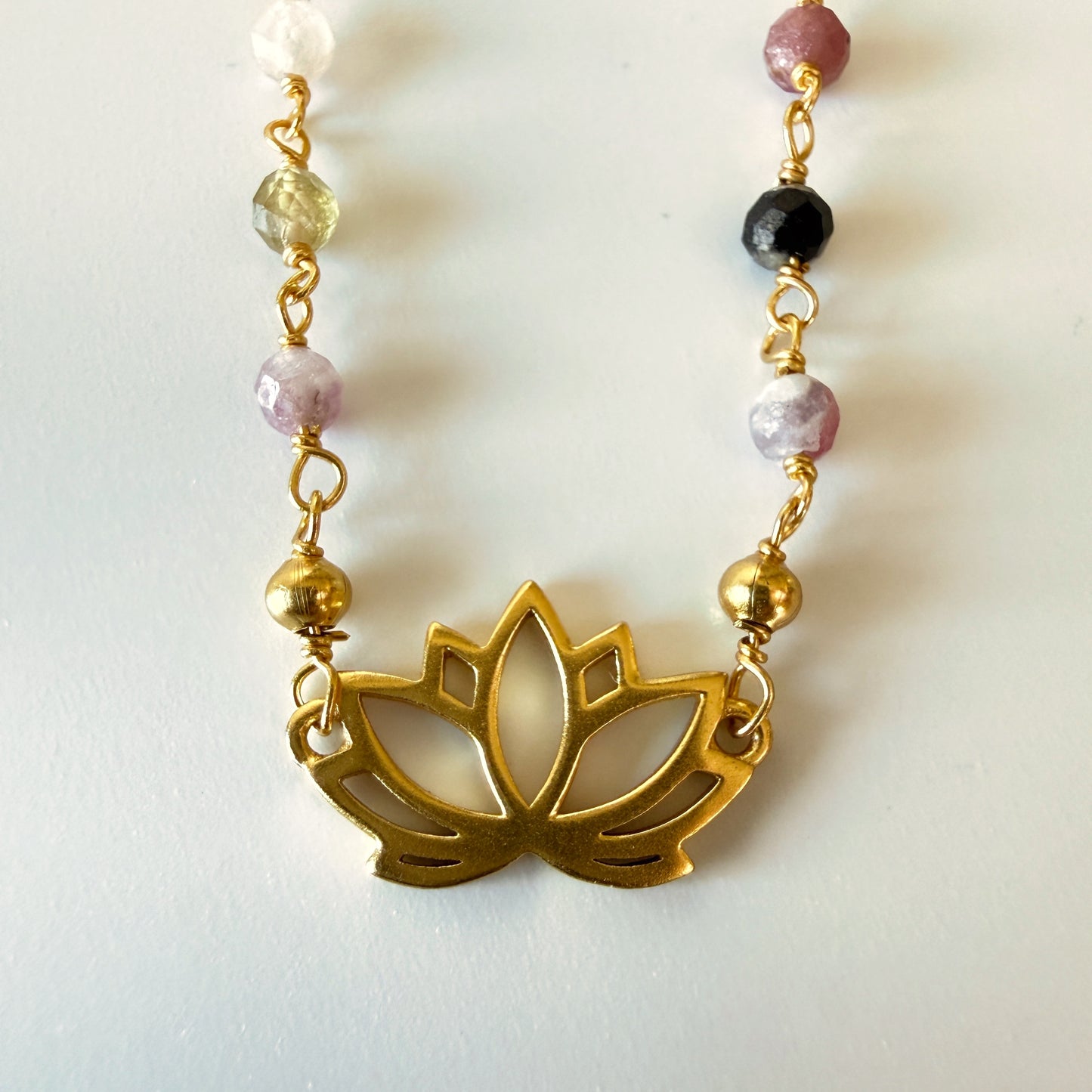 Lotus Tourmaline Necklace