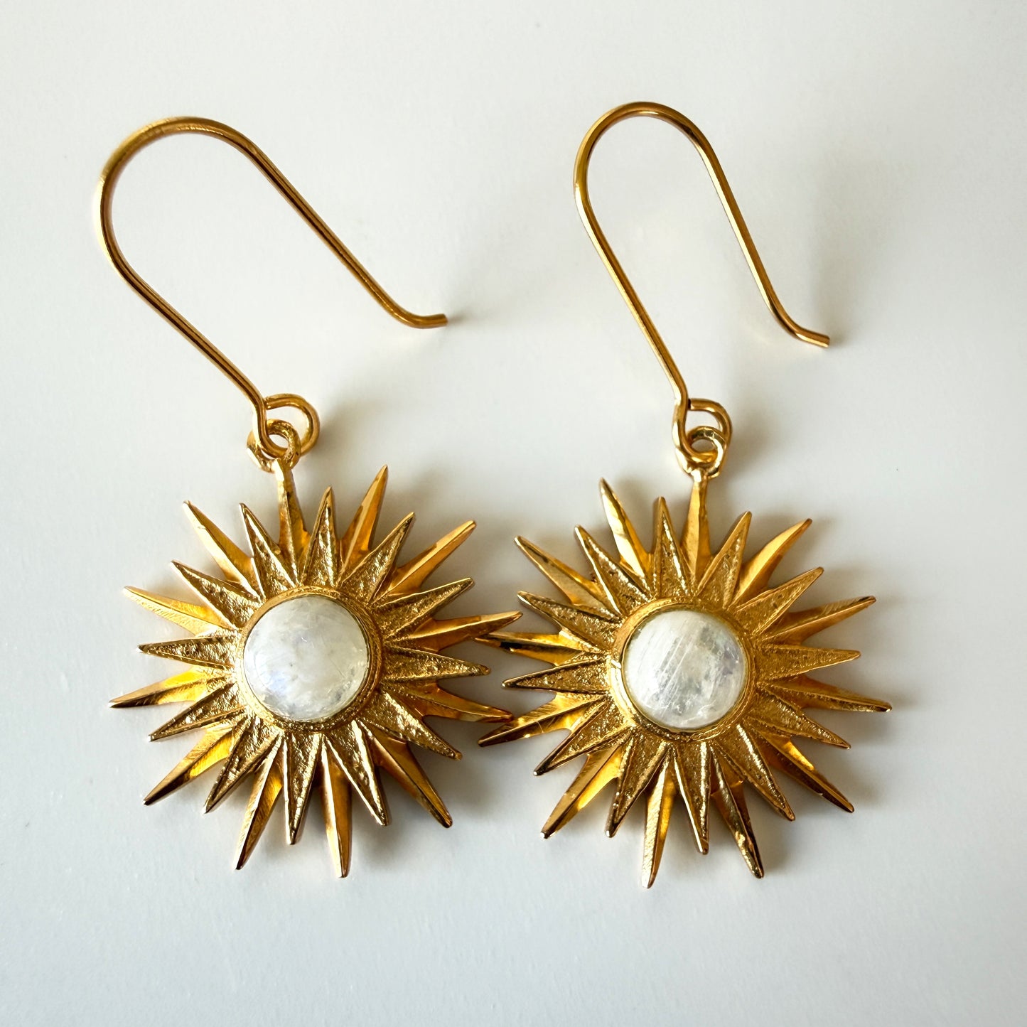 Moonstone Sun Earrings