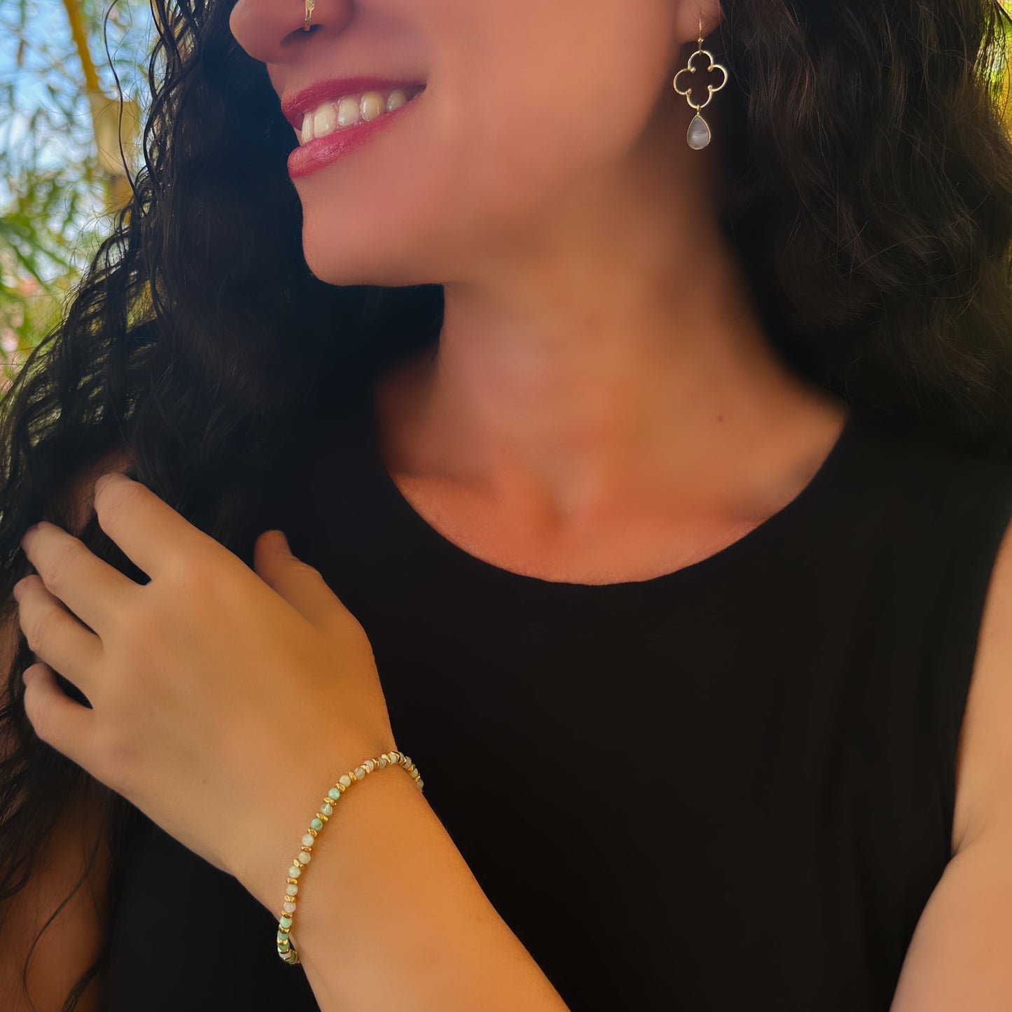 Moonstone Flower Earrings