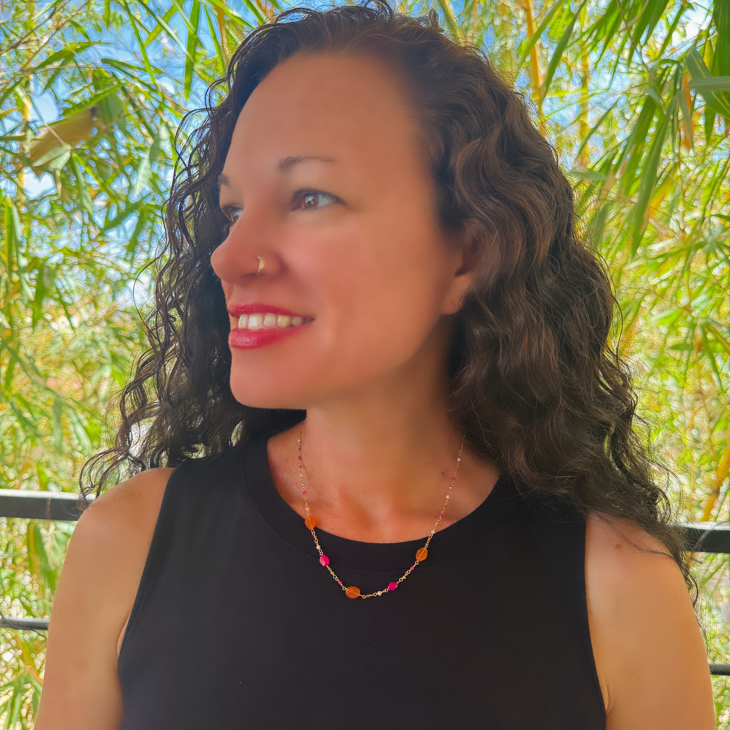 Pink Jade Multi-Stone Necklace