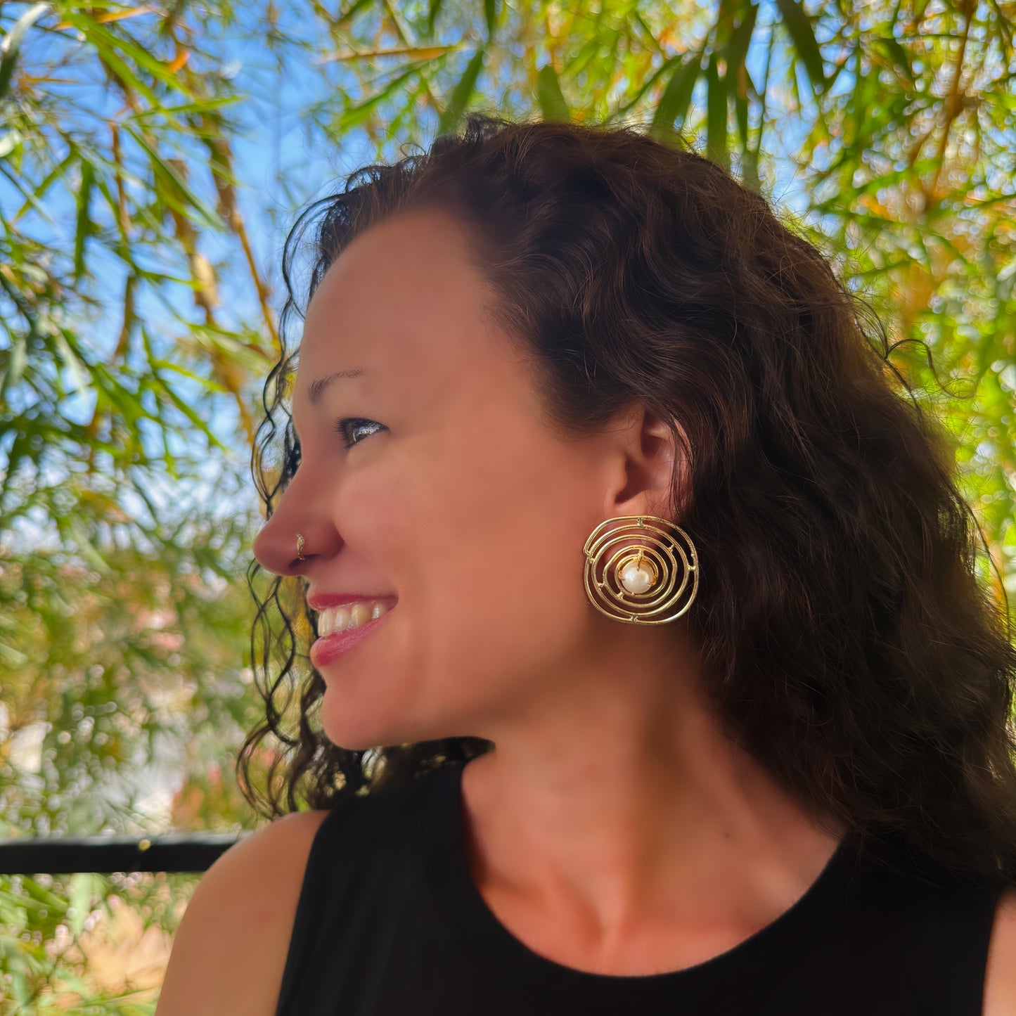 Pearl Web Earrings