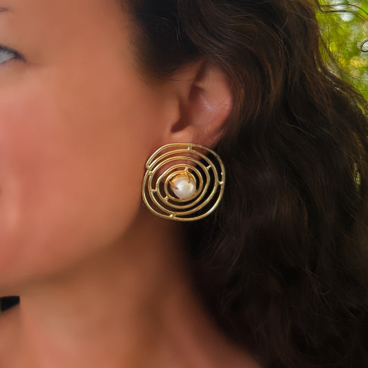 Pearl Web Earrings