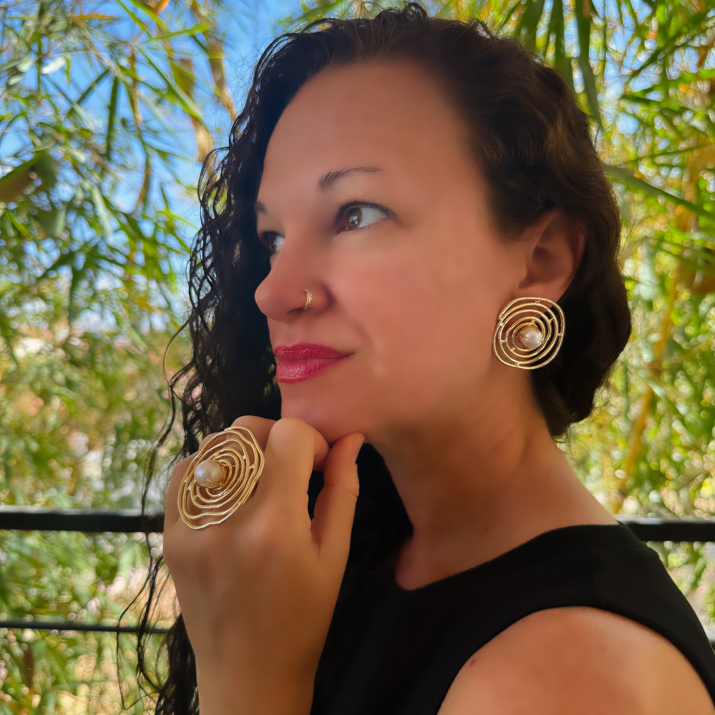 Pearl Web Earrings