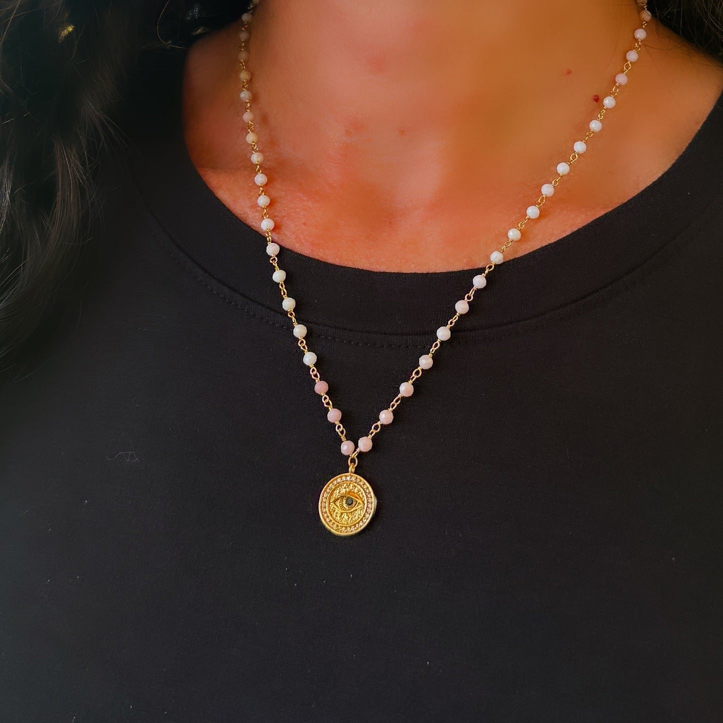 Evil Eye Opal Necklace