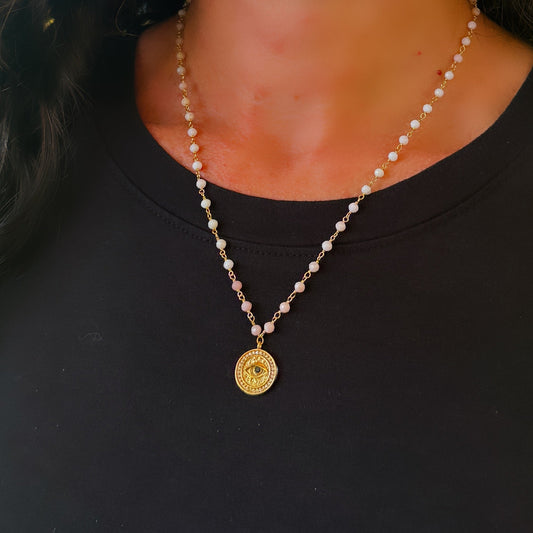 Evil Eye Opal Necklace