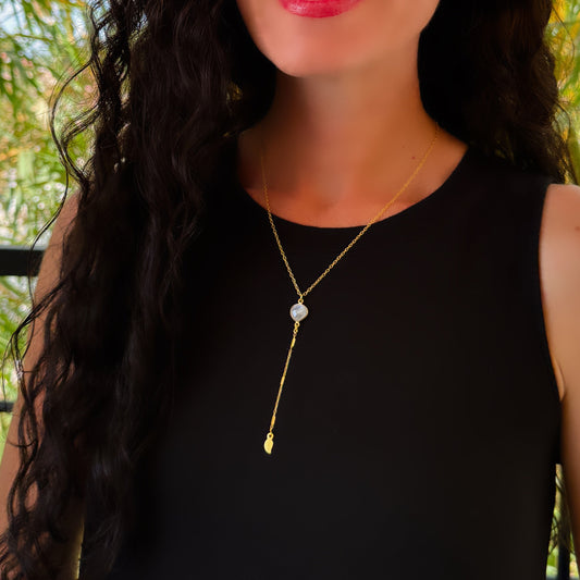 Moonstone Droplet Necklace