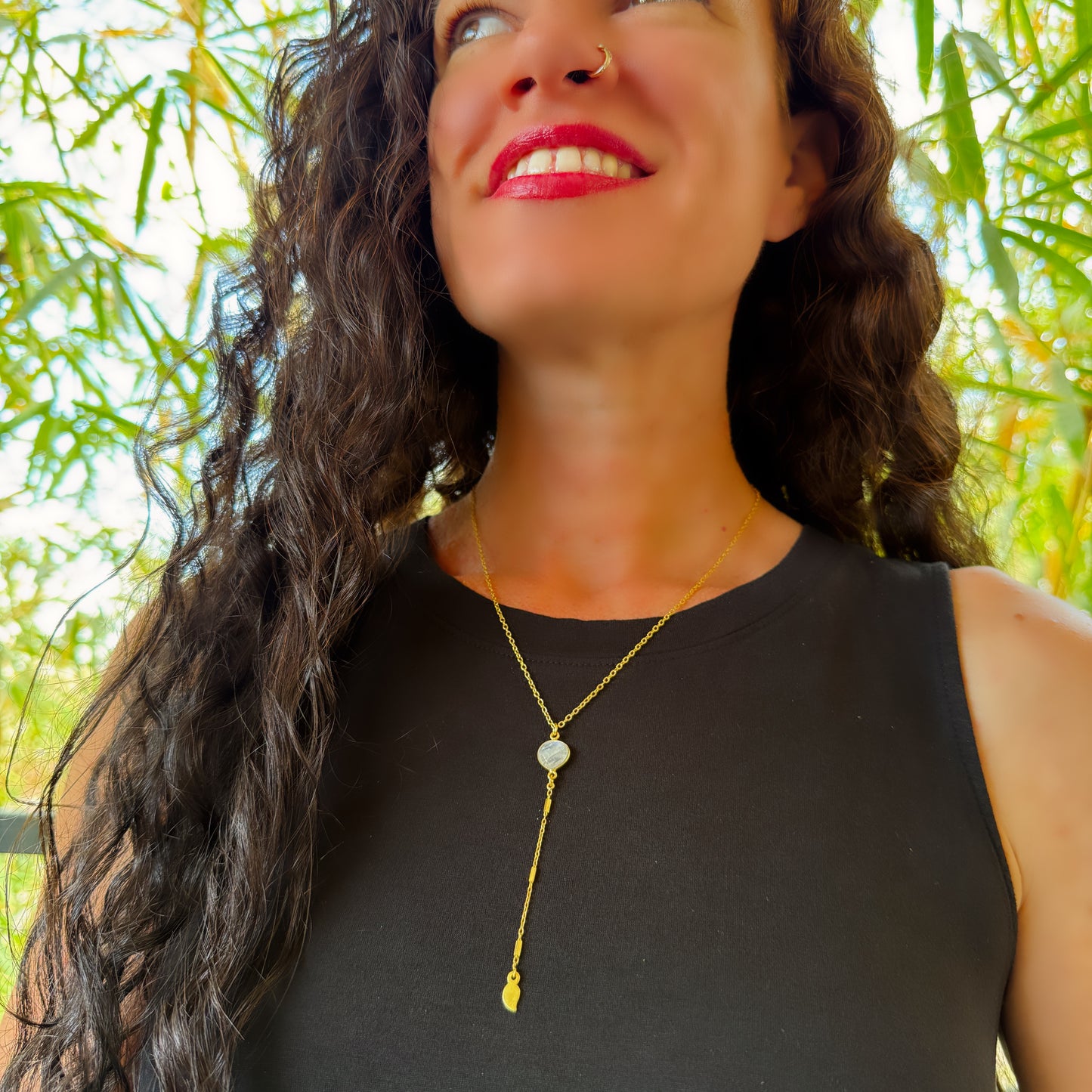 Moonstone Droplet Necklace