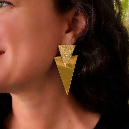 Tiered Triangle Earrings