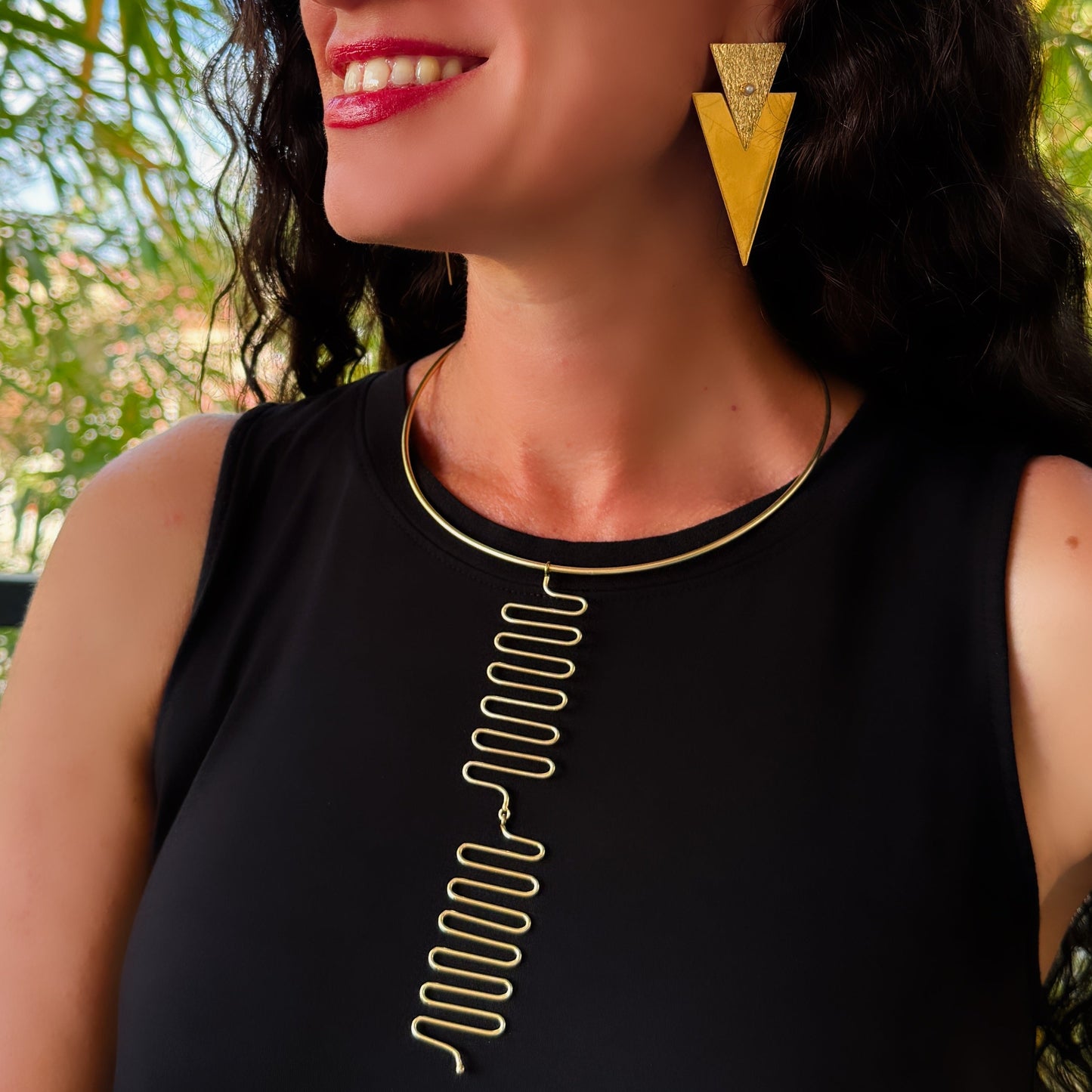 Tiered Triangle Earrings