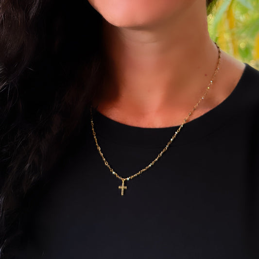 Pyrite Cross Necklace