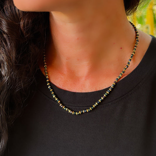 Beaded Pyrite Necklace