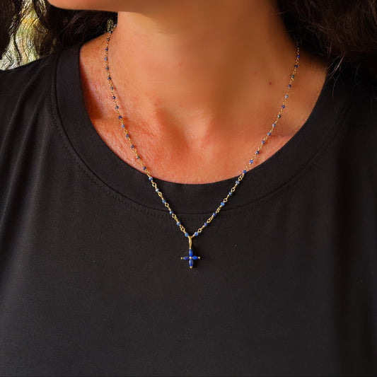 Lapis Flower Necklace