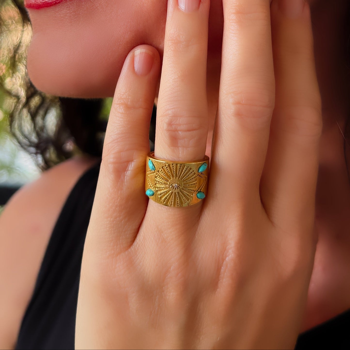 Turquoise Evil Eye Ring