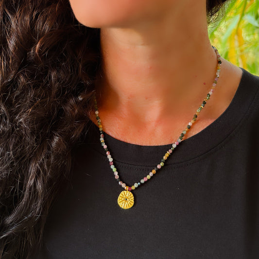 Evil Eye Tourmaline Necklace