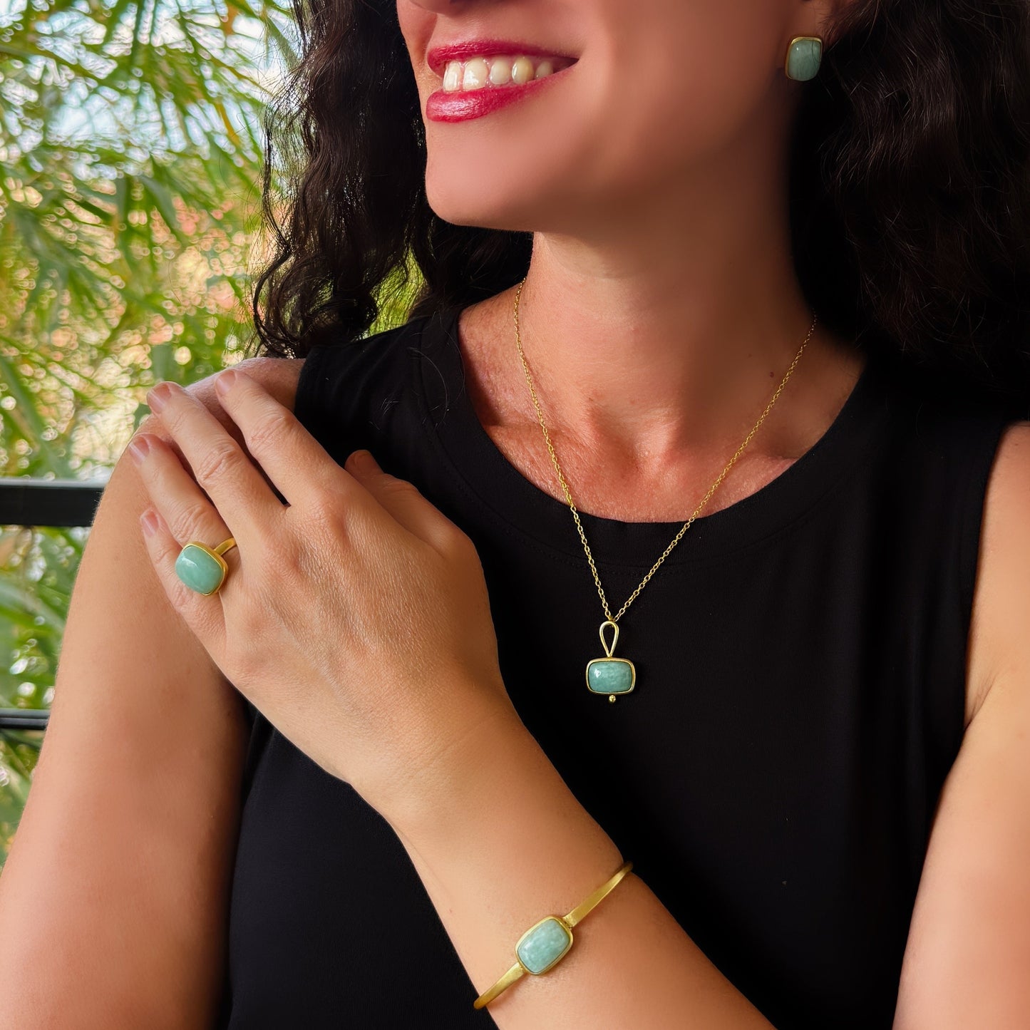 Cabochon Amazonite Ring