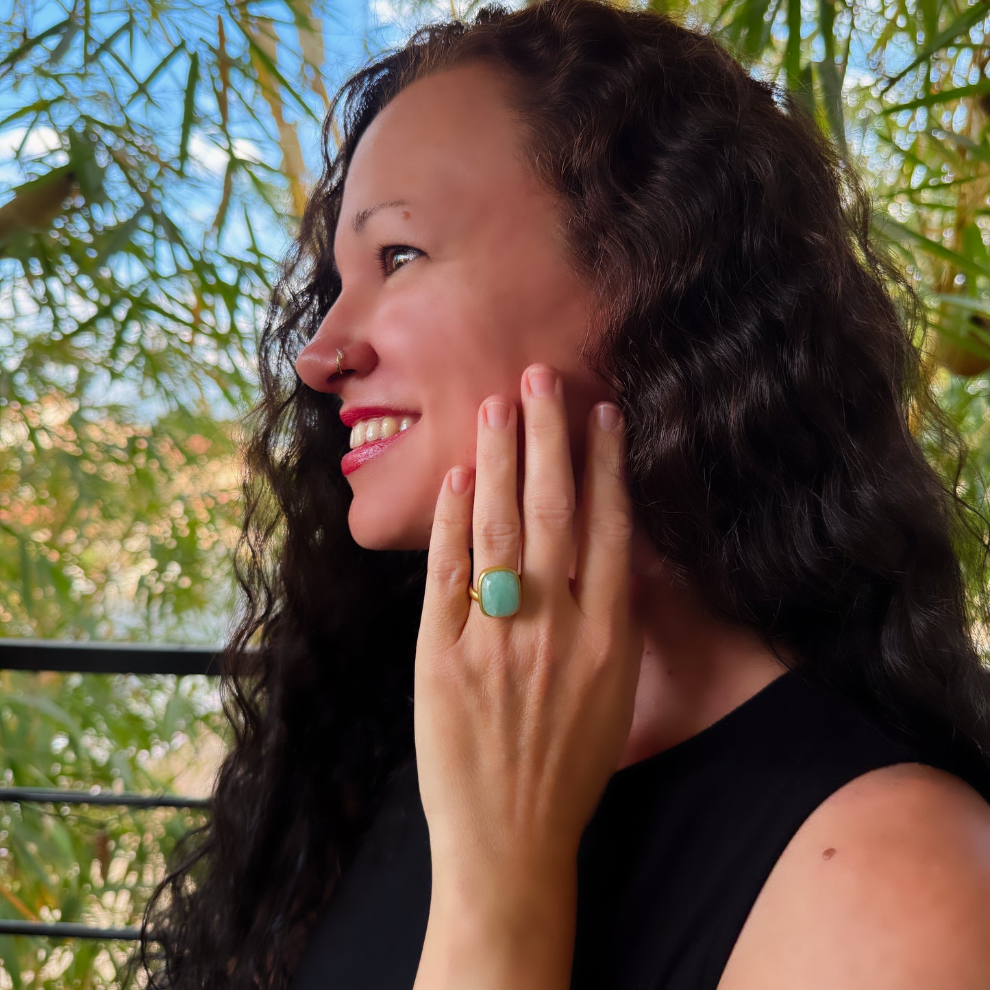 Cabochon Amazonite Ring