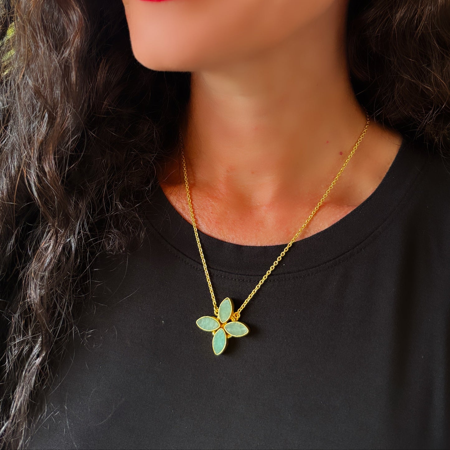 Amazonite Flower Necklace