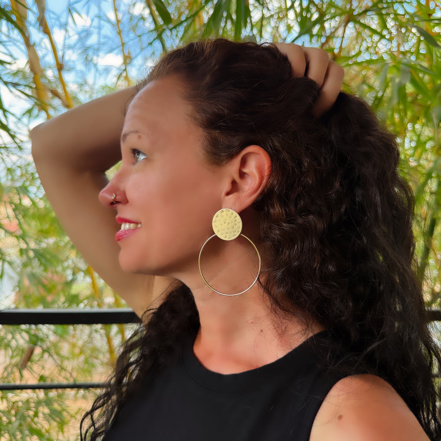 Hammered Circle Earrings