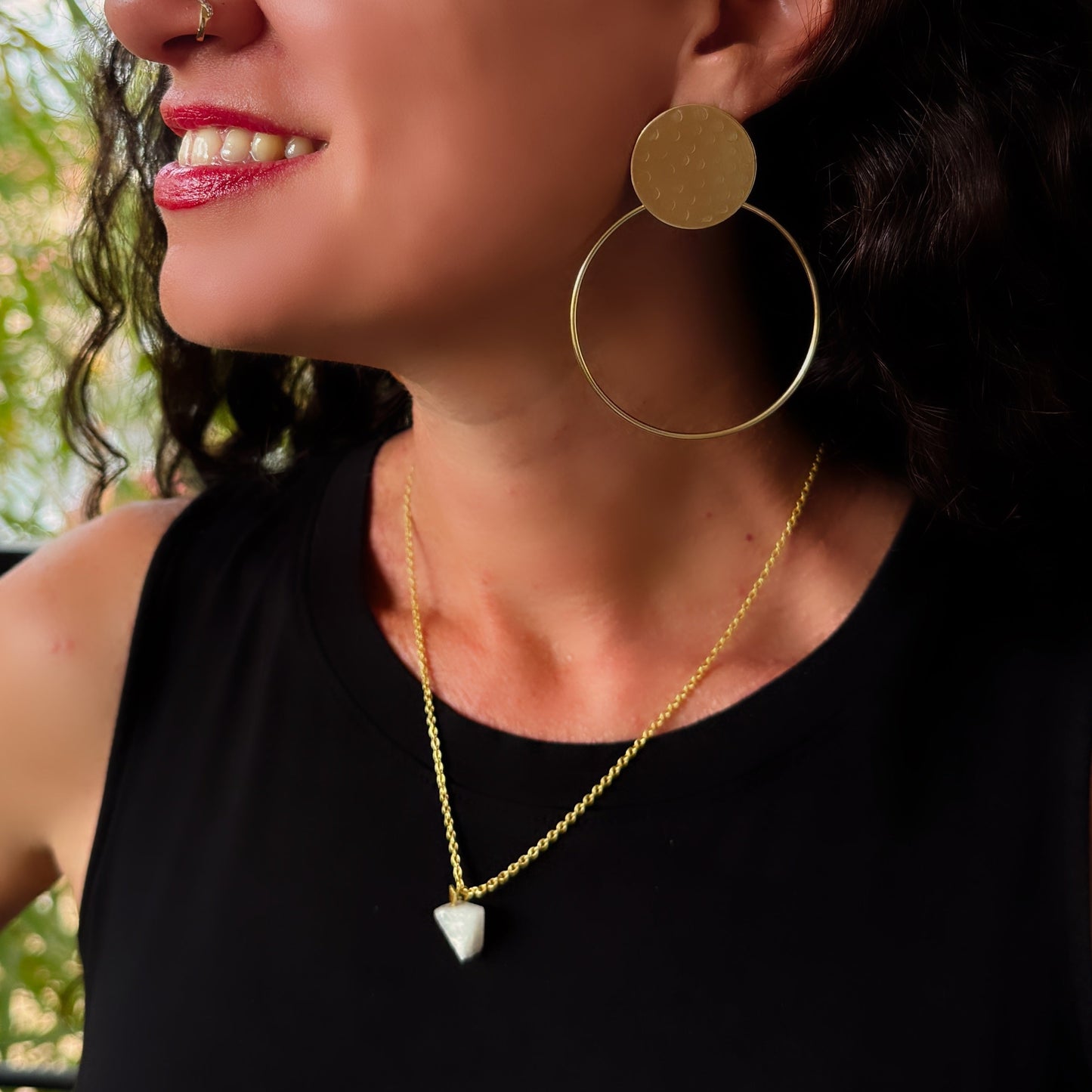 Triangle Moonstone Necklace