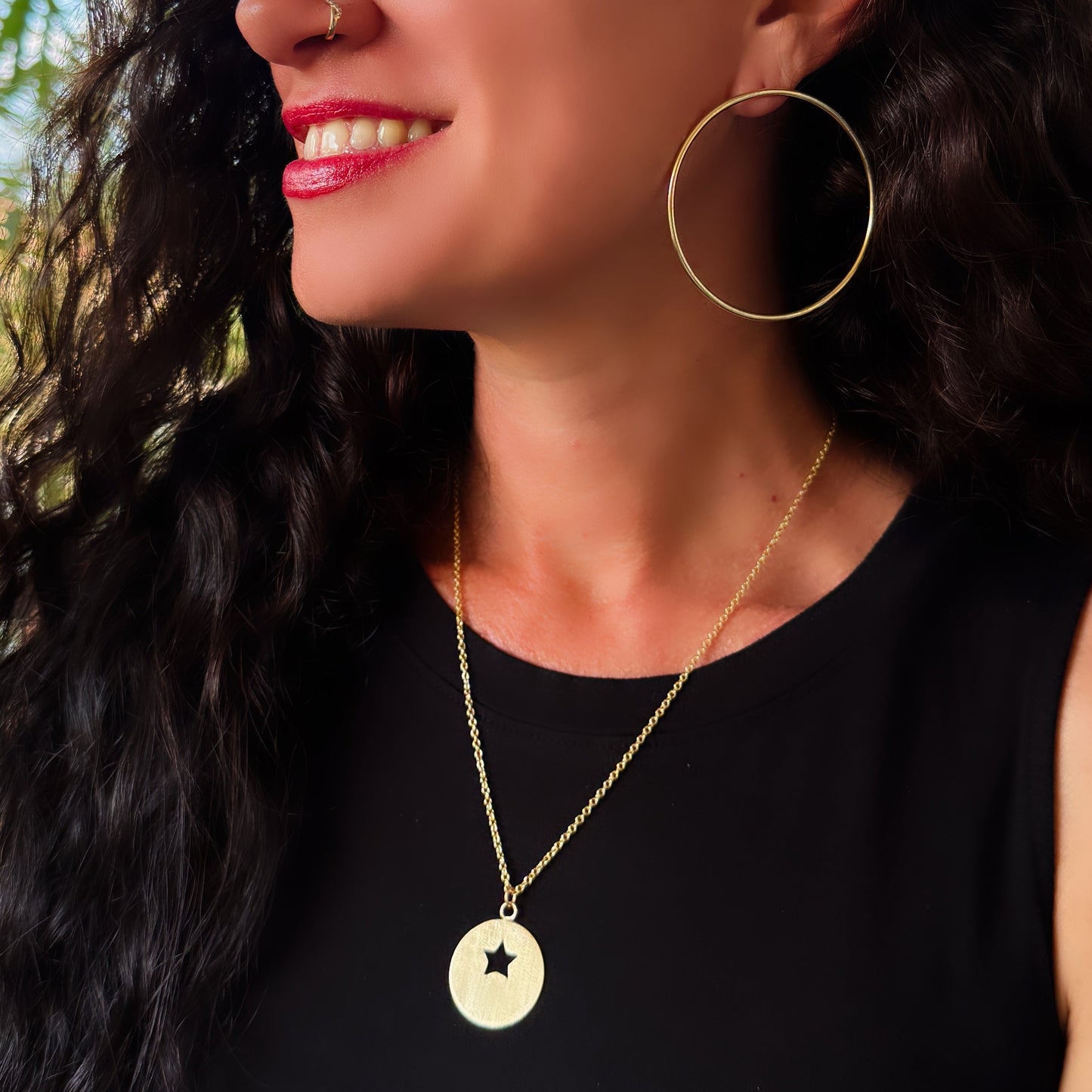 Stud Full Moon Earrings