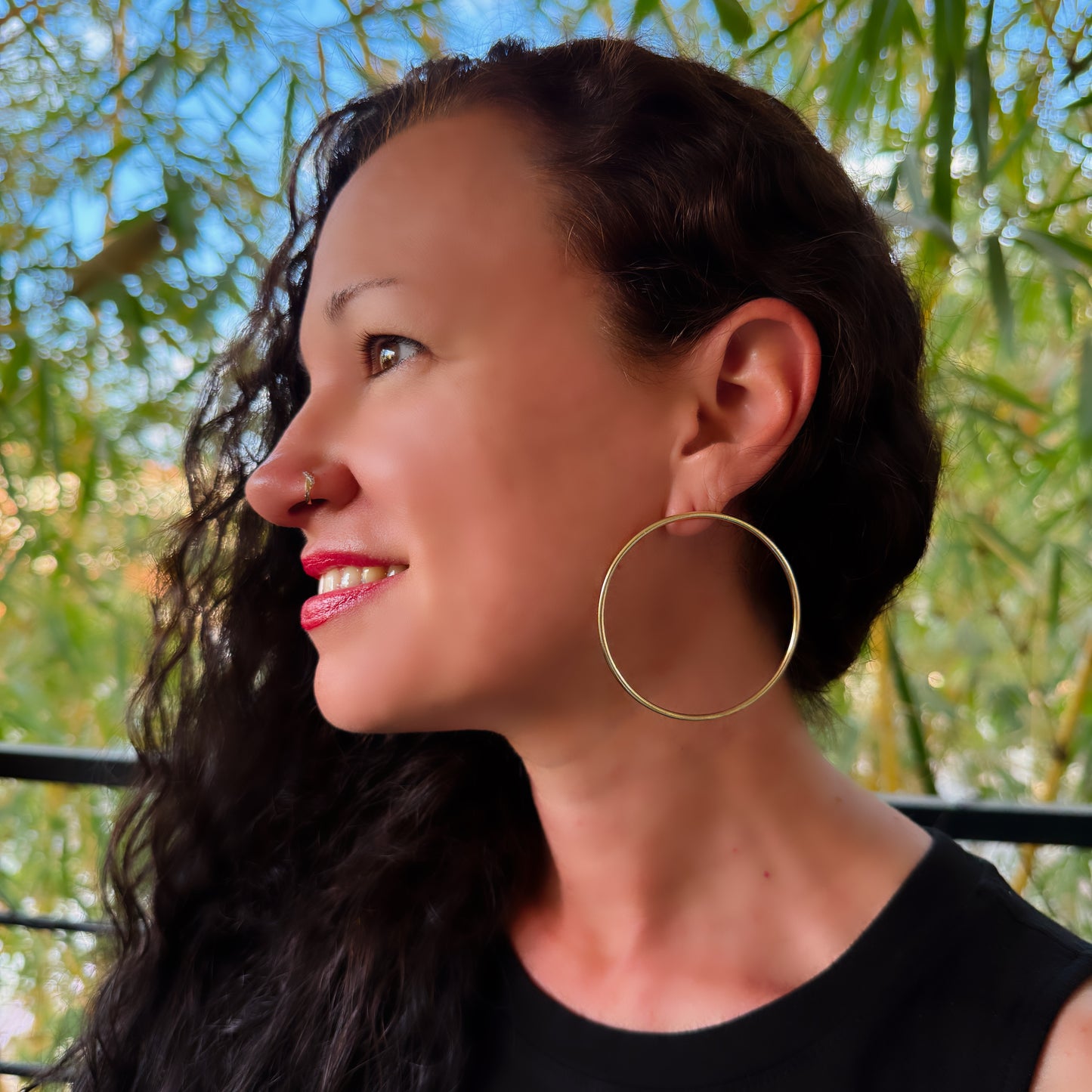 Stud Full Moon Earrings