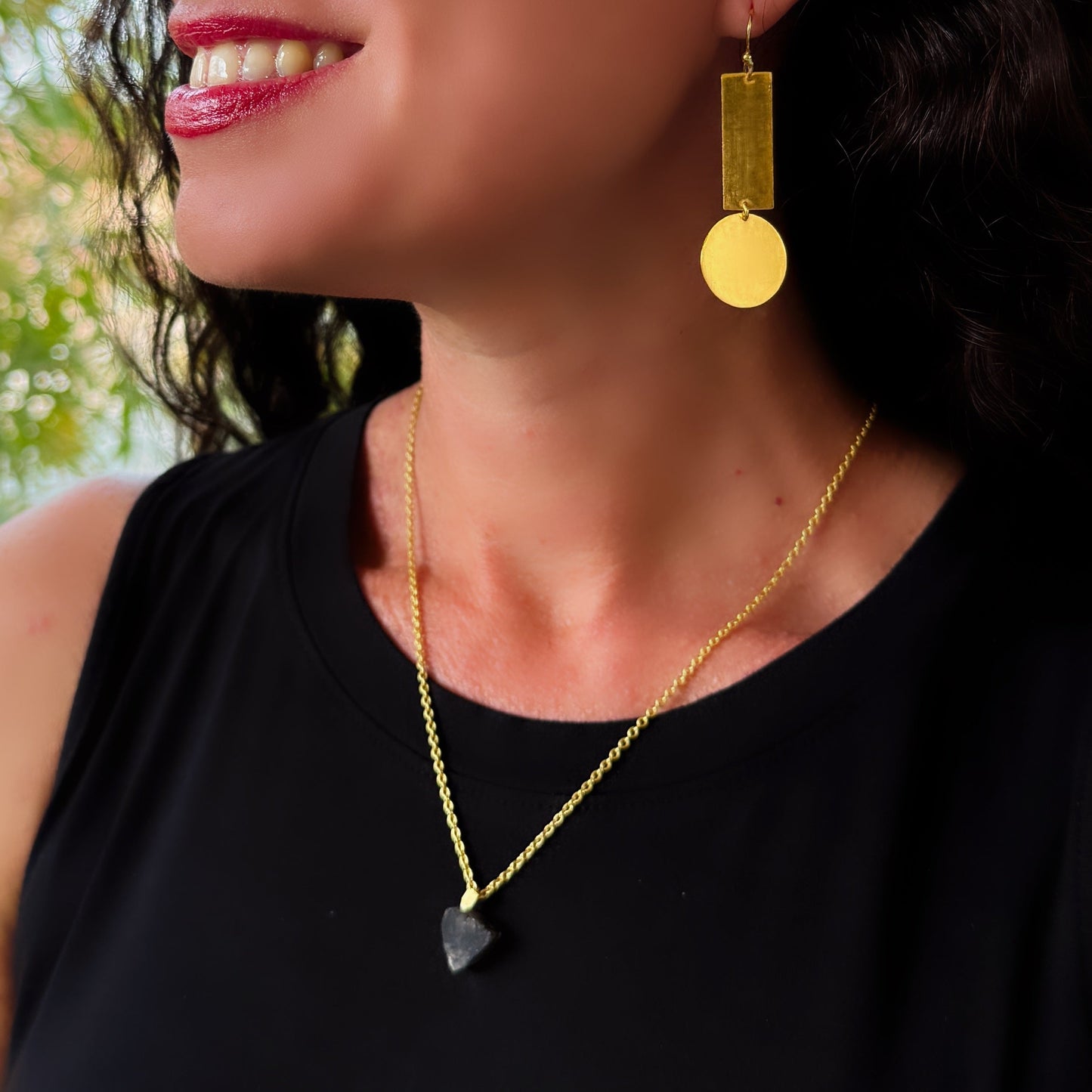 Black Routile Triangle Necklace