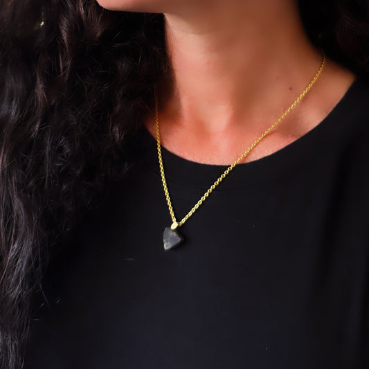 Black Routile Triangle Necklace