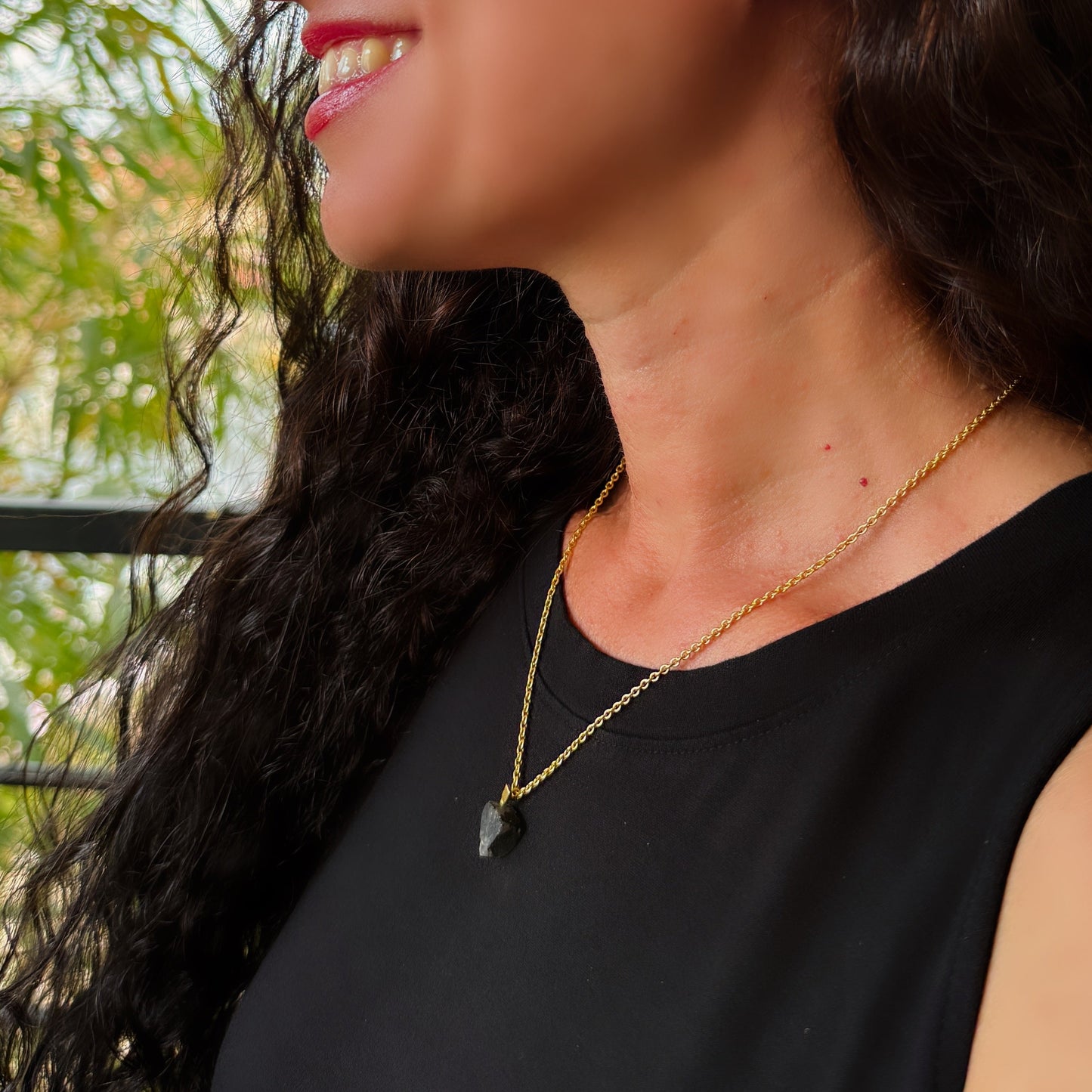 Black Routile Triangle Necklace