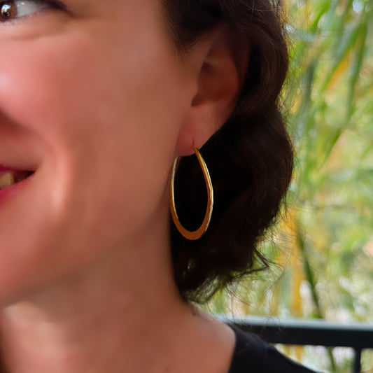 Vibrant Hammered Hoop Earrings