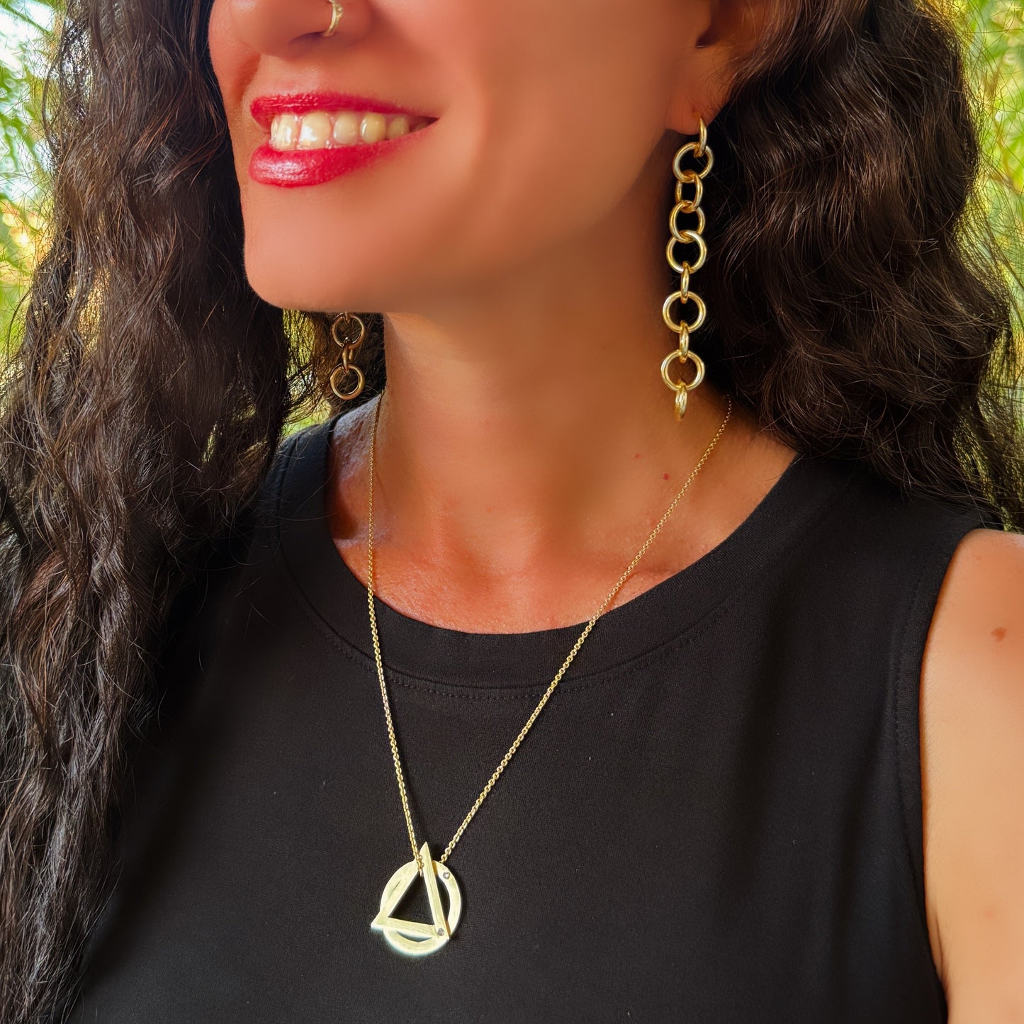 Multi Circle Dangle Earrings